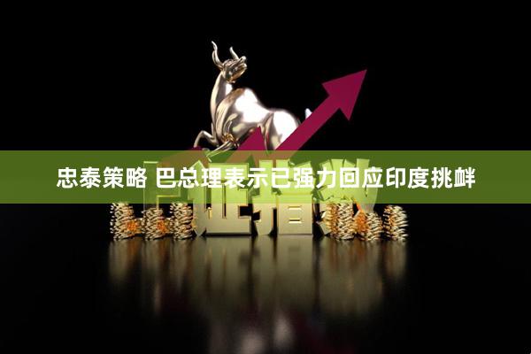 忠泰策略 巴总理表示已强力回应印度挑衅
