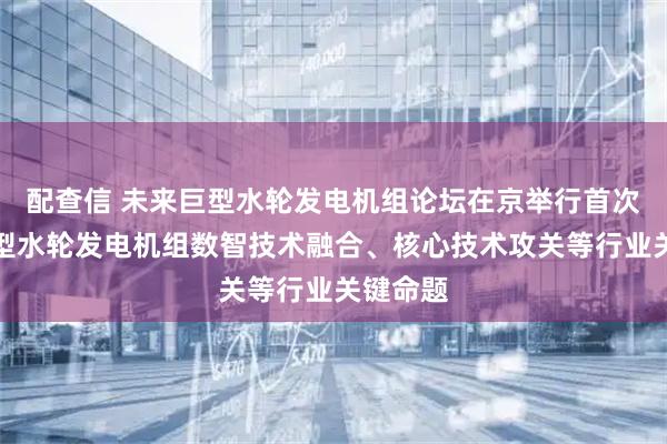 配查信 未来巨型水轮发电机组论坛在京举行首次聚焦巨型水轮发电机组数智技术融合、核心技术攻关等行业关键命题